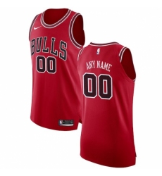 Men's Chicago Bulls Nike Red Authentic Custom Jersey - Icon Edition