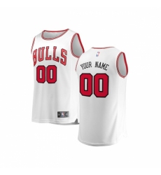 Youth Chicago Bulls Fanatics Branded White Fast Break Custom Replica Jersey - Association Edition