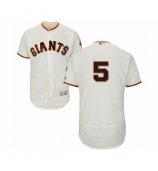 Men's San Francisco Giants #5 Mike Yastrzemski Cream Home Flex Base Authentic Collection Baseball Player Jersey
