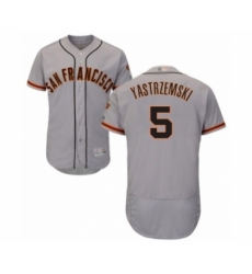 Men's San Francisco Giants #5 Mike Yastrzemski Grey Road Flex Base Authentic Collection Baseball Player Jersey