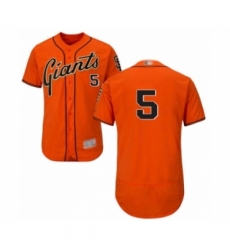 Men's San Francisco Giants #5 Mike Yastrzemski Orange Alternate Flex Base Authentic Collection Baseball Player Jersey