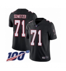 Men's Atlanta Falcons #71 Wes Schweitzer Black Alternate Vapor Untouchable Limited Player 100th Season Football Jersey