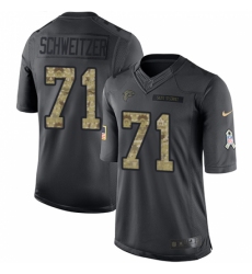 Men's Nike Atlanta Falcons #71 Wes Schweitzer Limited Black 2016 Salute to Service NFL Jersey