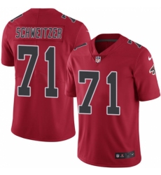 Men's Nike Atlanta Falcons #71 Wes Schweitzer Limited Red Rush Vapor Untouchable NFL Jersey