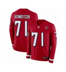 Men's Nike Atlanta Falcons #71 Wes Schweitzer Limited Red Therma Long Sleeve NFL Jersey