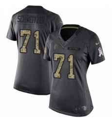 Women's Nike Atlanta Falcons #71 Wes Schweitzer Limited Black 2016 Salute to Service NFL Jersey