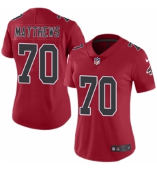 Women's Nike Atlanta Falcons #70 Jake Matthews Limited Red Rush Vapor Untouchable NFL Jersey