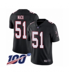 Men's Atlanta Falcons #51 Alex Mack Black Alternate Vapor Untouchable Limited Player 100th Season Football Jersey