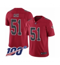 Men's Atlanta Falcons #51 Alex Mack Limited Red Rush Vapor Untouchable 100th Season Football Jersey