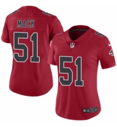 Women's Nike Atlanta Falcons #51 Alex Mack Limited Red Rush Vapor Untouchable NFL Jersey
