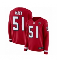 Women's Nike Atlanta Falcons #51 Alex Mack Limited Red Therma Long Sleeve NFL Jersey