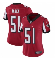 Women's Nike Atlanta Falcons #51 Alex Mack Red Team Color Vapor Untouchable Limited Player NFL Jersey