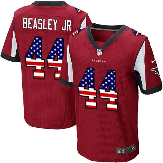Men's Nike Atlanta Falcons #44 Vic Beasley Elite Red Home USA Flag Fashion NFL Jersey Men's Nike Atlanta Falcons #44 Vic Beasley Elite Red Home USA Flag Fashion NFL Jersey