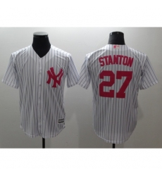 Men's New York Yankees #27 Giancarlo Stanton White Home Stitched Baseball Jersey