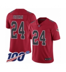 Men's Atlanta Falcons #24 Devonta Freeman Limited Red Rush Vapor Untouchable 100th Season Football Jersey