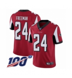 Men's Atlanta Falcons #24 Devonta Freeman Red Team Color Vapor Untouchable Limited Player 100th Season Football Jersey