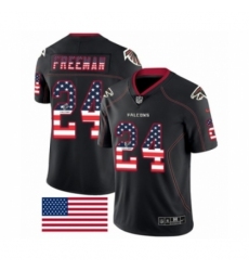 Men's Nike Atlanta Falcons #24 Devonta Freeman Limited Black Rush USA Flag NFL Jersey