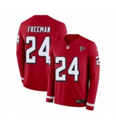 Men's Nike Atlanta Falcons #24 Devonta Freeman Limited Red Therma Long Sleeve NFL Jersey