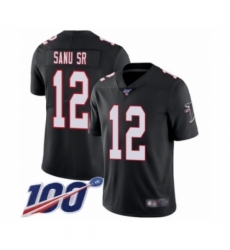 Men's Atlanta Falcons #12 Mohamed Sanu Black Alternate Vapor Untouchable Limited Player 100th Season Football Jersey