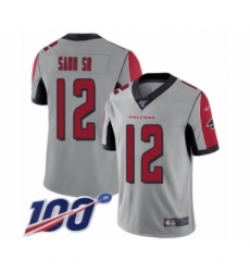 Men's Atlanta Falcons #12 Mohamed Sanu Limited Silver Inverted Legend 100th Season Football Jersey