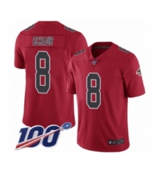 Men's Atlanta Falcons #8 Matt Schaub Limited Red Rush Vapor Untouchable 100th Season Football Jersey