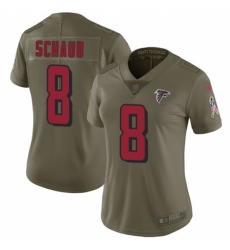 Women's Nike Atlanta Falcons #8 Matt Schaub Limited Olive 2017 Salute to Service NFL Jersey