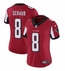 Women's Nike Atlanta Falcons #8 Matt Schaub Red Team Color Vapor Untouchable Limited Player NFL Jersey