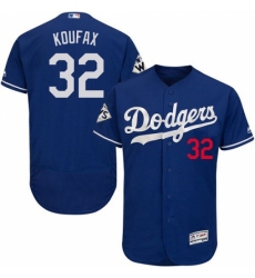 Men's Majestic Los Angeles Dodgers #32 Sandy Koufax Authentic Royal Blue Alternate 2017 World Series Bound Flex Base MLB Jersey