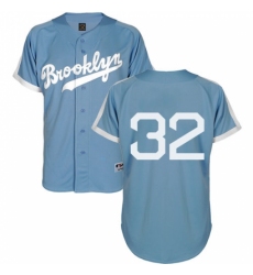 Men's Majestic Los Angeles Dodgers #32 Sandy Koufax Replica Light Blue Cooperstown MLB Jersey