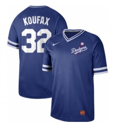 Men's Nike Los Angeles Dodgers #32 Sandy Koufax Royal Authentic Cooperstown Collection Stitched Baseball Jersey