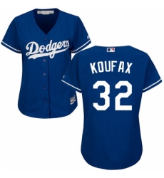 Women's Majestic Los Angeles Dodgers #32 Sandy Koufax Authentic Royal Blue Alternate Cool Base MLB Jersey