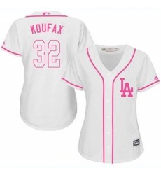 Women's Majestic Los Angeles Dodgers #32 Sandy Koufax Replica White Fashion Cool Base MLB Jersey