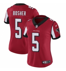 Women's Nike Atlanta Falcons #5 Matt Bosher Red Team Color Vapor Untouchable Limited Player NFL Jersey
