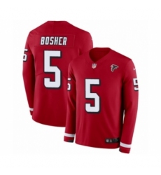 Youth Nike Atlanta Falcons #5 Matt Bosher Limited Red Therma Long Sleeve NFL Jersey
