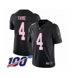 Men's Atlanta Falcons #4 Brett Favre Black Alternate Vapor Untouchable Limited Player 100th Season Football Jersey