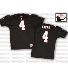 Men's Mitchell and Ness Atlanta Falcons #4 Brett Favre Authentic Black Throwback NFL Jersey
