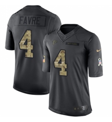 Men's Nike Atlanta Falcons #4 Brett Favre Limited Black 2016 Salute to Service NFL Jersey
