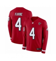 Men's Nike Atlanta Falcons #4 Brett Favre Limited Red Therma Long Sleeve NFL Jersey