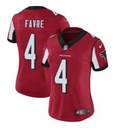 Women's Nike Atlanta Falcons #4 Brett Favre Red Team Color Vapor Untouchable Limited Player NFL Jersey
