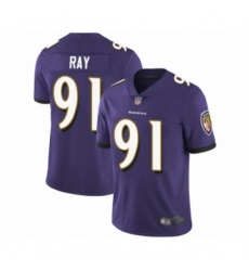 Men's Baltimore Ravens #91 Shane Ray Purple Team Color Vapor Untouchable Limited Player Football Jersey