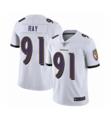 Men's Baltimore Ravens #91 Shane Ray White Vapor Untouchable Limited Player Football Jersey