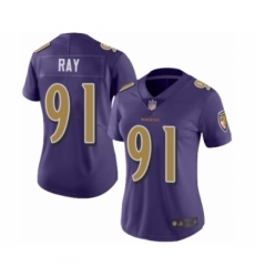 Women's Baltimore Ravens #91 Shane Ray Limited Purple Rush Vapor Untouchable Football Jersey
