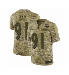 Youth Baltimore Ravens #91 Shane Ray Limited Camo 2018 Salute to Service Football Jersey
