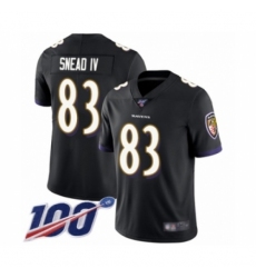 Men's Baltimore Ravens #83 Willie Snead IV Black Alternate Vapor Untouchable Limited Player 100th Season Football Jersey