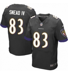 Men's Nike Baltimore Ravens #83 Willie Snead IV Elite Black Alternate NFL Jersey