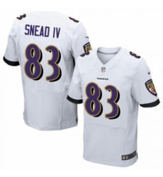 Men's Nike Baltimore Ravens #83 Willie Snead IV Elite White NFL Jersey