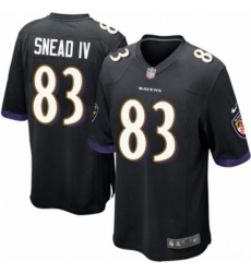 Men's Nike Baltimore Ravens #83 Willie Snead IV Game Black Alternate NFL Jersey