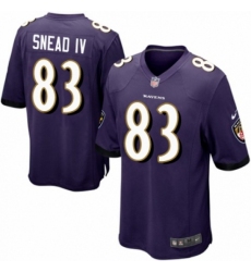 Men's Nike Baltimore Ravens #83 Willie Snead IV Game Purple Team Color NFL Jersey