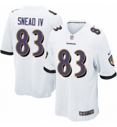 Men's Nike Baltimore Ravens #83 Willie Snead IV Game White NFL Jersey