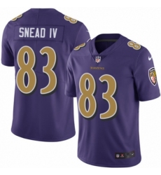 Men's Nike Baltimore Ravens #83 Willie Snead IV Limited Purple Rush Vapor Untouchable NFL Jersey